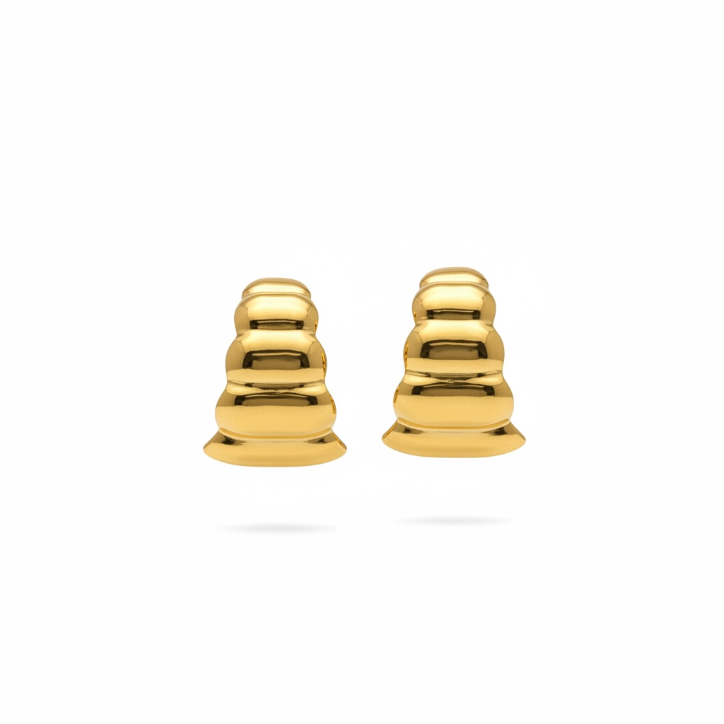 SET DE PENDIENTES Y ANILLO ONDAS DORADAS
