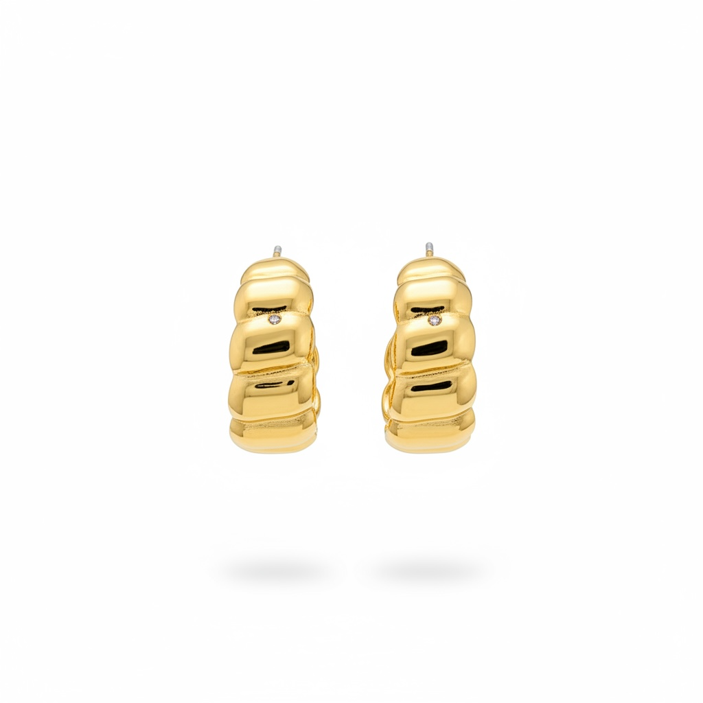 SET DE PENDIENTES Y ANILLO ONDAS DORADAS